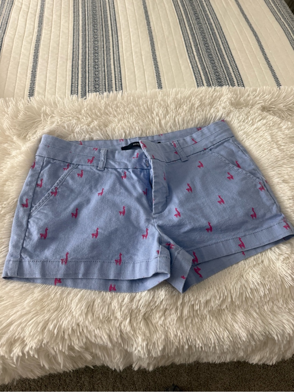 🩷Harper Light Blue Shorts with Pink Lama’s